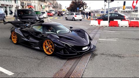 Apollo IE hypercar hits the streets for the first time - 6,3l V12 STRAIGHT PIPES INSANE SOUND ...