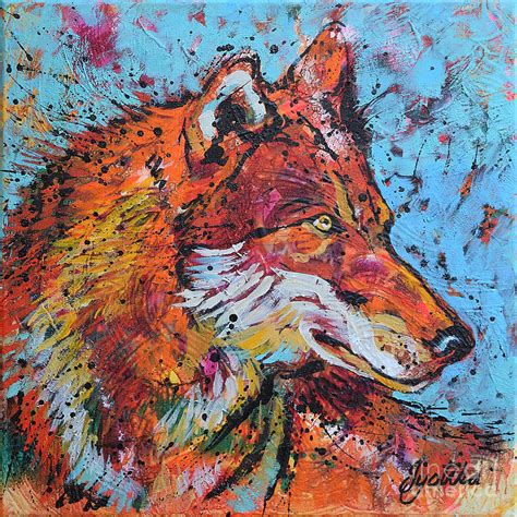 Red Wolf Painting by Jyotika Shroff - Fine Art America