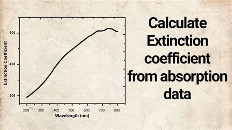 calculation of extinction coefficient from absorbance - YouTube