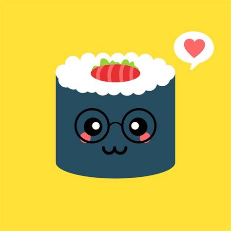 Cute and kawaii sushi roll character. Happy Sushi Roll Cartoon Mascot ...