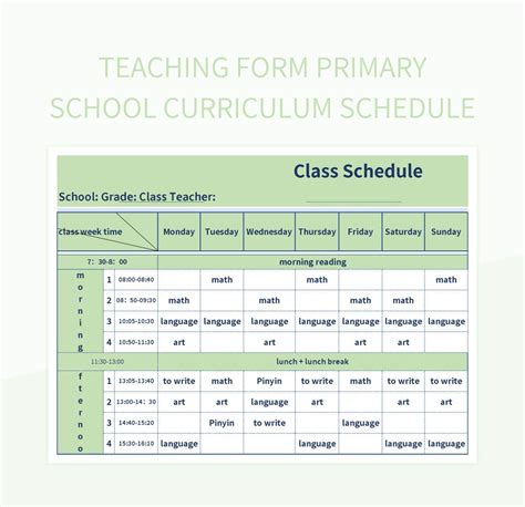 Free Primary School Curriculum Templates For Google Sheets And ...