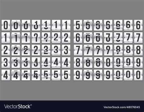 Flip clock numbers retro countdown animation Vector Image