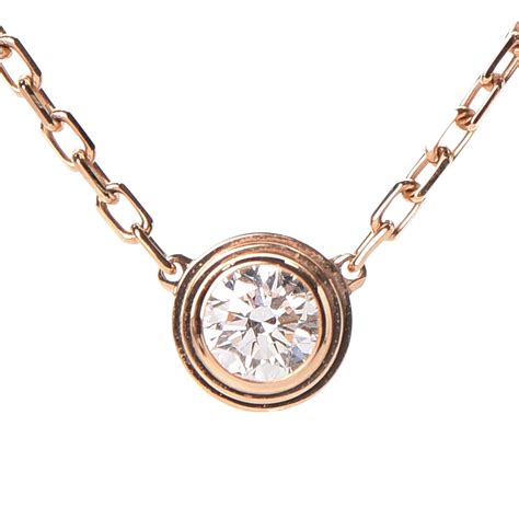 CARTIER 18K Pink Gold Diamond LM Diamants Legers Pendant Necklace 241451