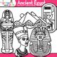 Ancient Egypt Clipart: Nile River, Pyramids, Sphinx Clip Art Black & White PNG