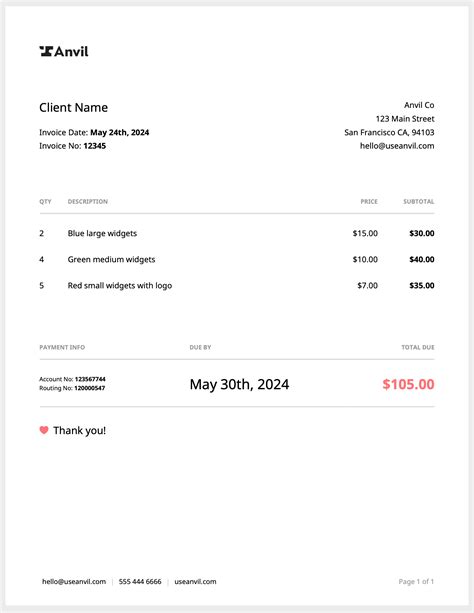 Html Css Invoice Template Free - Printable Form, Templates and Letter