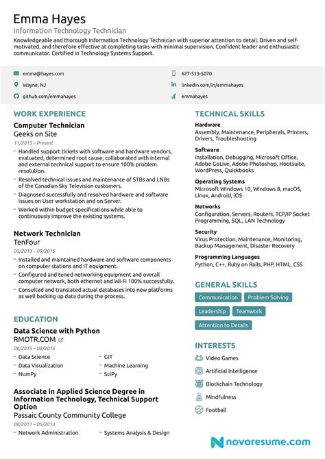 Skills In Resume For It Freshers - Professional Resume Format for ...