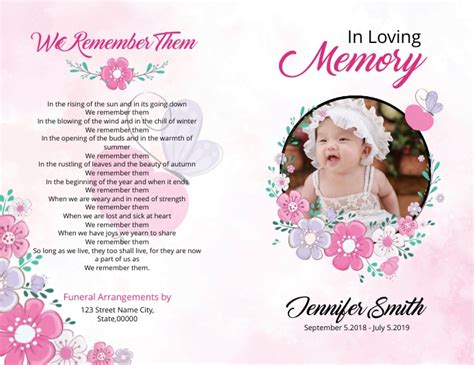 Copy of Child Funeral Program Template | PosterMyWall