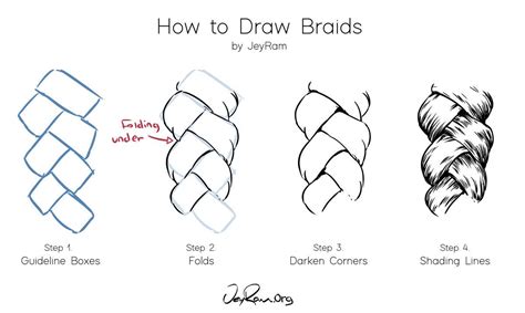 how to draw braids for beginners with step by step instructions on how ...