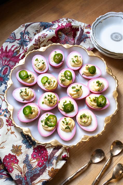 Pink Pickled Deviled Eggs Recipe - STACIE FLINNER