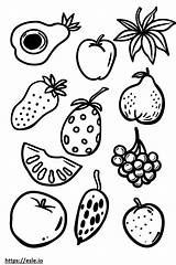 10 fruit For coloring sketch template