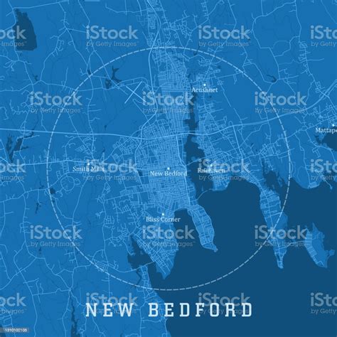 New Bedford Ma City Vector Road Map Blue Text Stock Illustration - Download Image Now - Atlantic ...