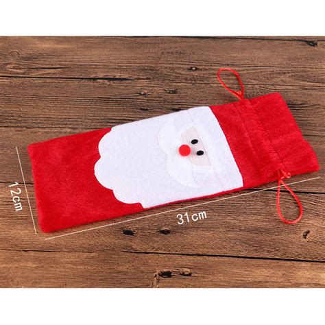 Santa Claus Christmas Red Wine Bottle Cover Bags C... – Vicedeal