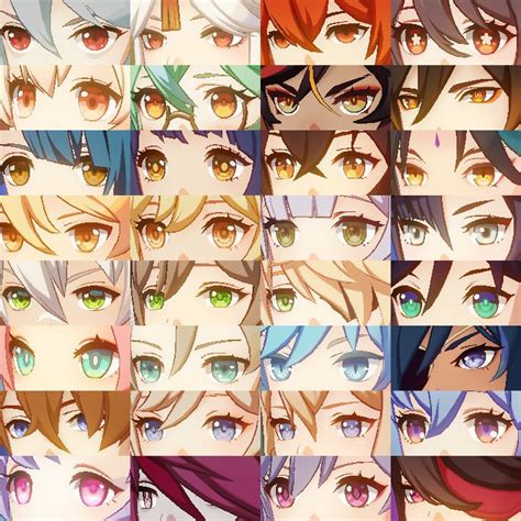 All character eyes and hair color hexcodes 4.1 update : Genshin_Impact | Character design ...