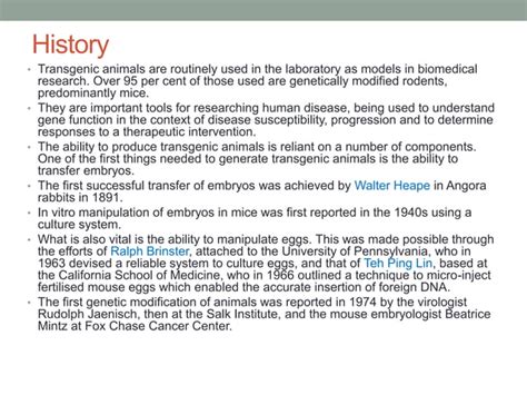 Transgenesis methods and applications | PPT