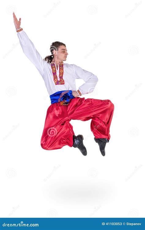 Russian Cossack Dance. Young Dancer Jumping Stock Photo | CartoonDealer.com #40559640