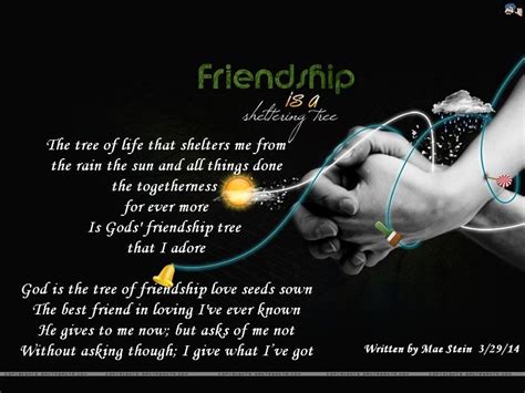 FRIENDSHIP IS A SHELTERING TREE A FRIENDSHIP TREE FOR MY FRIENDS | Inspirational Quotes ...