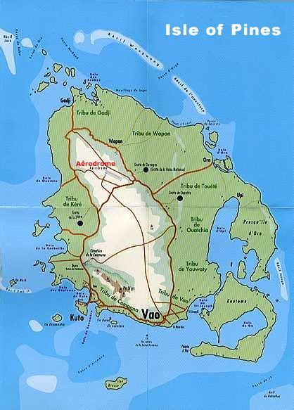 A detailed map of the Isle of Pines | Map, Detailed map, Europe travel