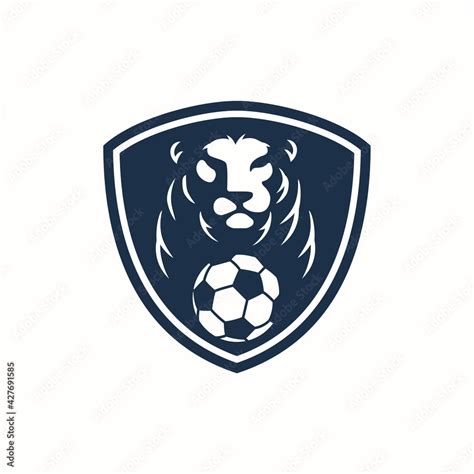 Lion Soccer Logo Design Stock Vector | Adobe Stock