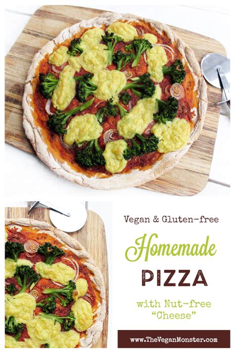 Vegan & Gluten-free Pizza Crust with Nut-free Cheese | The Vegan Monster