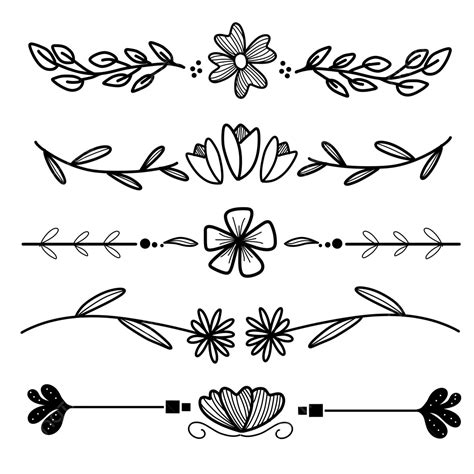 Hand Drawn Divider Png Image Hand Drawn Flower Divider Line | The Best ...