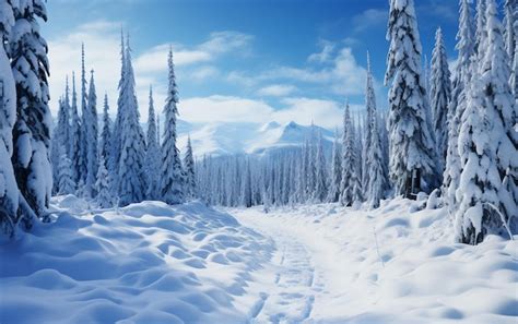 Premium AI Image | Capturing the Beauty of a Pristine Snowy Wilderness