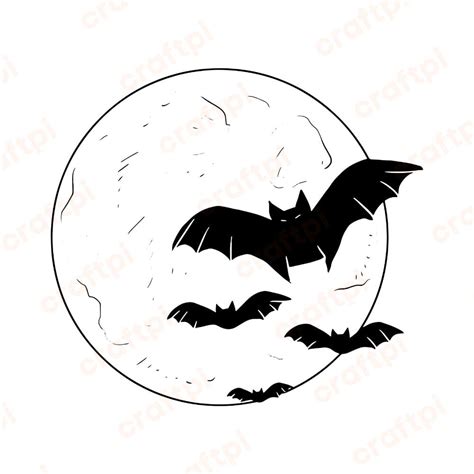 Halloween Moon Silhouette SVG, PNG, JPG, PSD, DXF Files | Craftpi