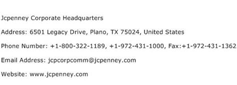 Jcpenney Corporate Headquarters Address, Contact Number of Jcpenney Corporate Headquarters