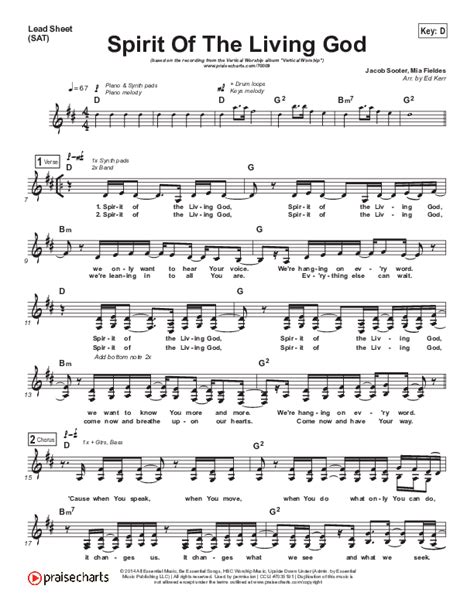 Spirit Of The Living God Sheet Music PDF (Vertical Worship) - PraiseCharts