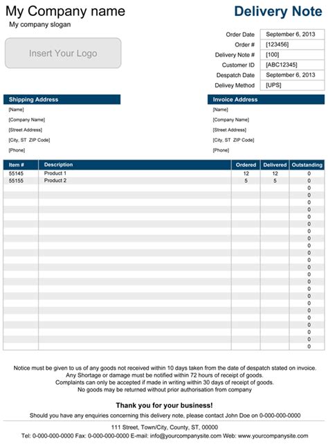 Consignment Note Format In Excel ~ Excel Templates