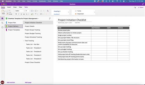 OneNote Template for Project Management - The Better Grind