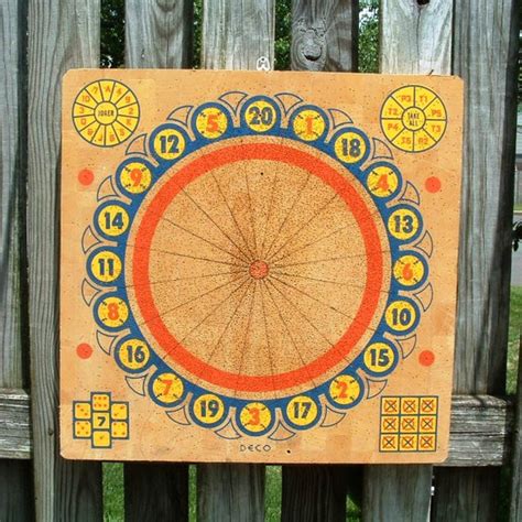 Vintage Wooden Dart Board Classic & Baseball 18 1/2 by 18 1/2