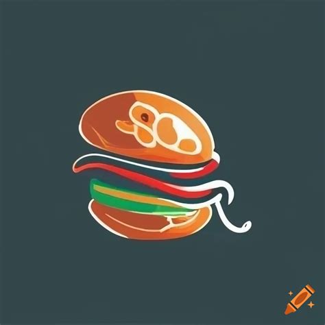 Outline logo of food in 3 colors on Craiyon