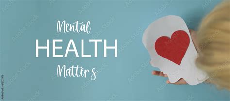 Foto Stock Mental health Matters banner. Mental health, brain disorder ...