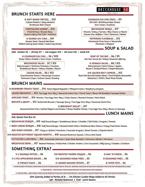 MENU | Brickhouse 40