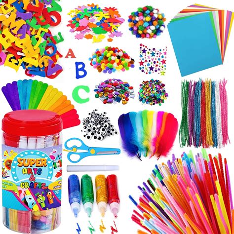 Craft Art Supply Jar Kit for Kids - Collage Arts Set for Toddlers Preschool DIY Classroom Home ...