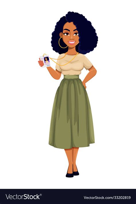 Beautiful african american business woman Vector Image