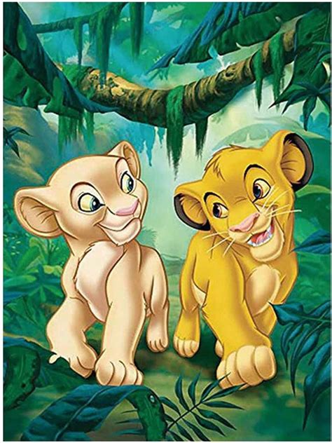 5D Diamond Painting Simba and Nala Cubs Kit