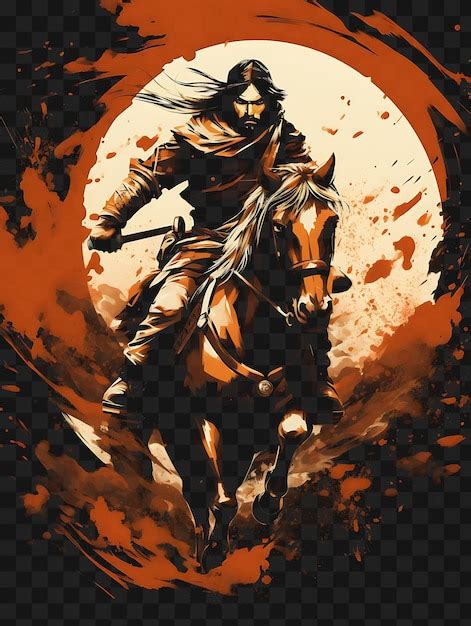 Premium PSD | PSD of Mongol Warrior on Horseback Wielding a Composite ...