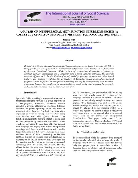 (PDF) Analysis of interpersonal metafunction in public speeches: A case ...