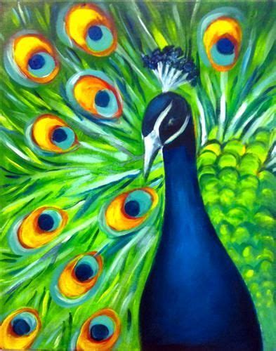 green peacock | Peacock painting, Wine and canvas, Art painting