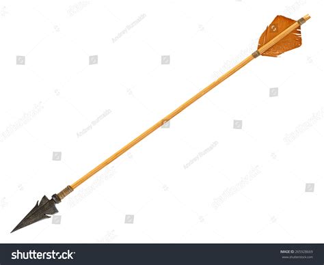 Antique Old Wooden Arrow Isolated On Stock Photo 265928669 - Shutterstock