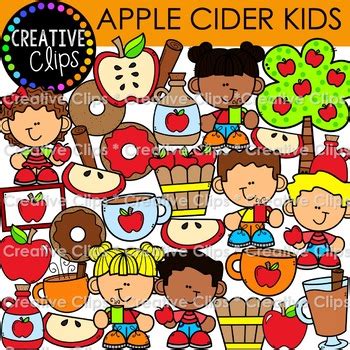 Apple Cider Kids Clipart {Fall Clipart} by Krista Wallden - Creative Clips