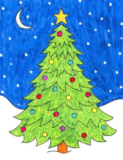 How to Draw an Easy Christmas Tree · Art Projects for Kids