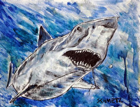 shark Art shark Print shark poster animal art moern folk | Etsy