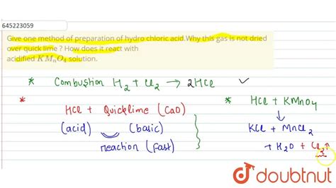 [Odia] Give one method of preparation of hydro chloric acid.Why this g