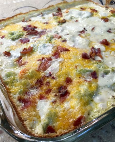 Creamy Broccoli - Bacon Casserole Recipe - The Homespun Chics