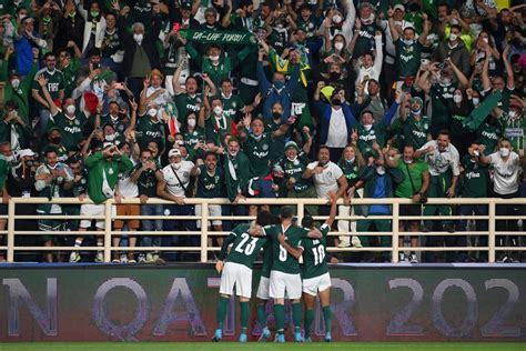 Palmeiras fans celebrate their team's 2nd goal through Dudu against Al ...