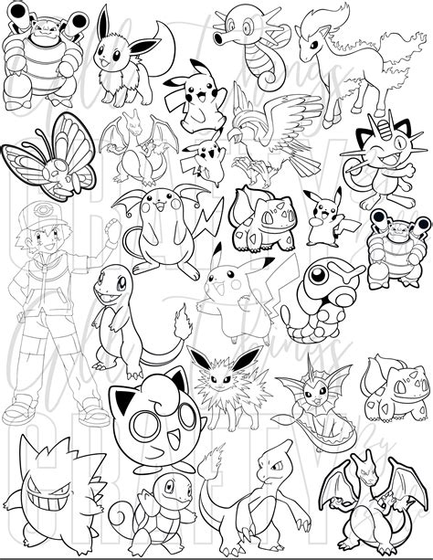 Pokemon Coloring Sheets 78 Digital PDF Coloring Pages - Etsy