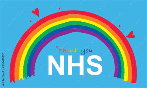 Thank you NHS Rainbow blue background vector illustration Stock Vector ...