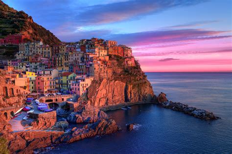 Sunset Cinque Terre Manarola Wallpapers - Wallpaper Cave